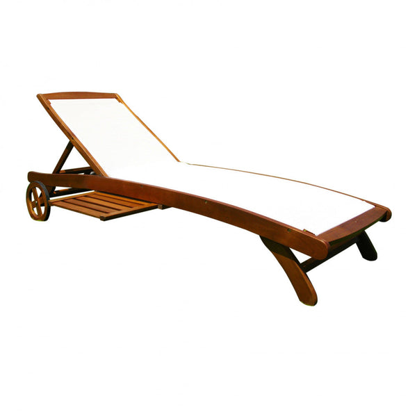 acquista Lettino Prendisole da Giardino Texty con Ruote 196x69x34/100 h cm in Textilene Marrone