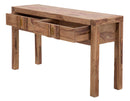 Console Elegant Sheesham 132x40x76 cm Legno e Ferro Naturale e Oro