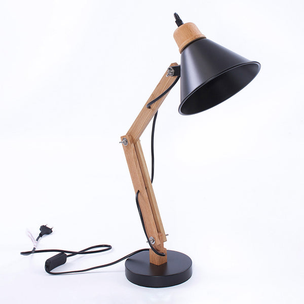 online Lampada da Scrivania 16x30xH55 cm in Metallo Nero e Legno