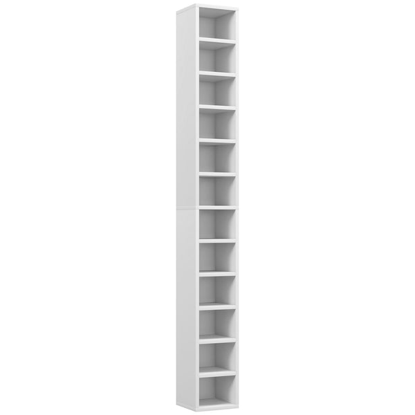 prezzo Mobile Libreria Porta CD 21x20x175 cm a 12 Ripiani per 204 CD in MDF e Truciolato Bianco