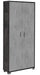 Armadio Multiuso 2 Ante 83x190x29 cm Ossido Nero/Cemento