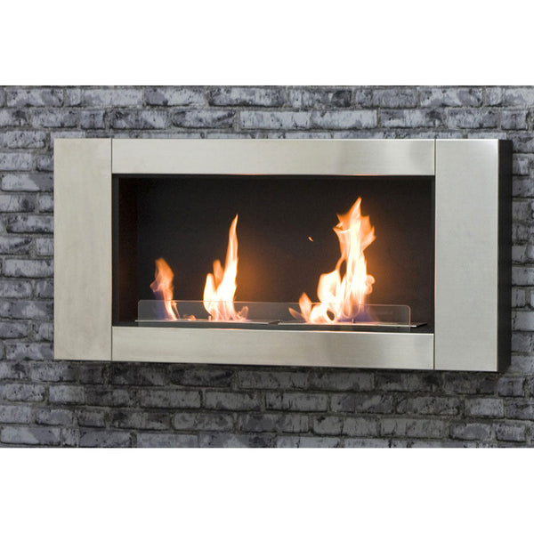 Camino a Bioetanolo da Parete 110x16x54 cm Grigio Silver sconto