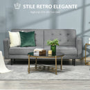 Tavolino da Caffè con Piano in Vetro Temperato Ø85x41 cm Base in Metallo Nero e Oro