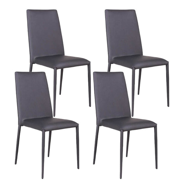 Set 4 Sedie 40x42xH96 cm in Similpelle Cleo Grigio Scuro online