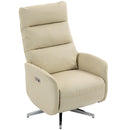 Poltrona Relax Elettrica Reclinabile a 160° 69,5x84x107,5 cm Girevole con Poggiapiedi e Presa USB in Pelle PU Beige      