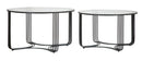 Tavoli da Caffé Dublino Coppia Ø81x47 - 71x43 cm in Ferro e Vetro Nero