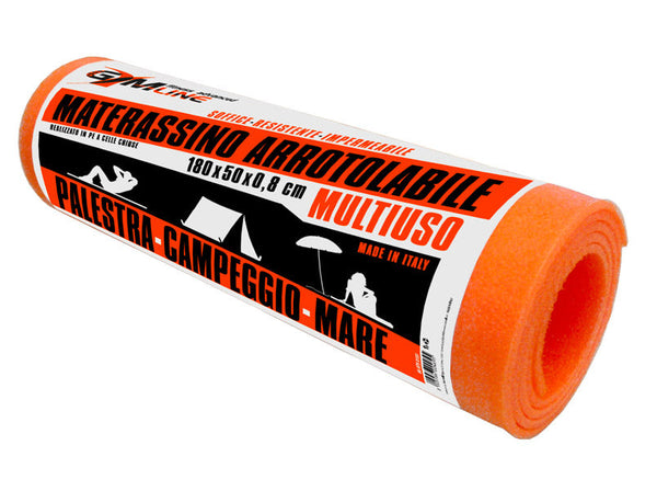 Tappeto per Yoga Fitness Mare Arrotolabile 180x50 cm Spessore 6 mm Arancione prezzo