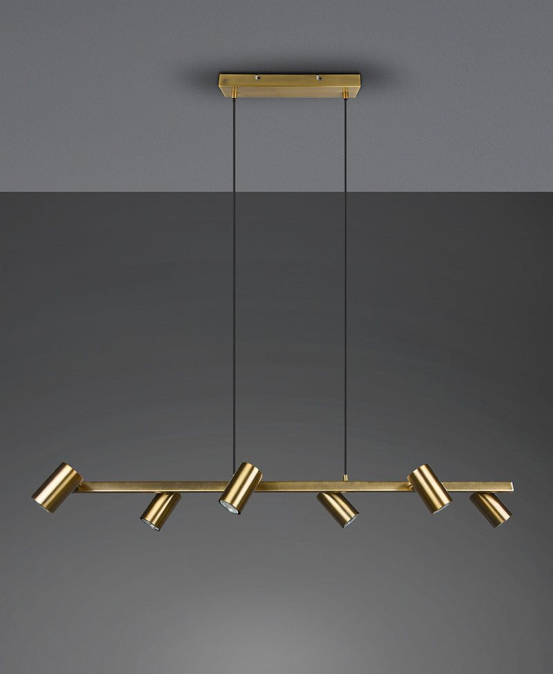 Lampada a Sospensione da Interno Attacco GU10 in Metallo Ottone anticato