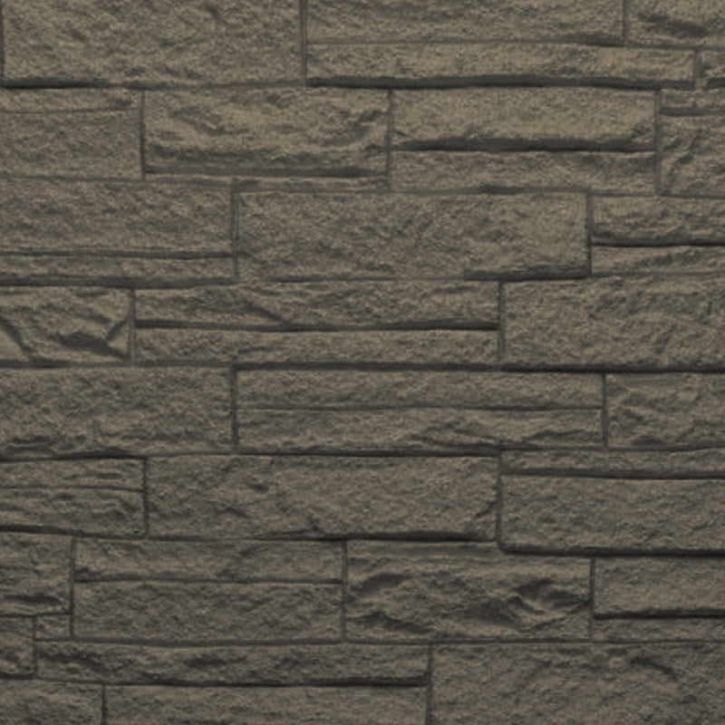 Set 12 Pannelli Decorativi Area 8,6 mq 120x60x2,5 cm Rivestimento Murale Effetto Mattoni in Pietra 3D in PU Grigio Ardesia