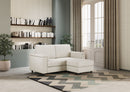 Divano 2 Posti con Pouf 168x145x85 cm Marrak in Tessuto Latte
