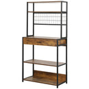 Mobile Scaffale da Cucina 5 Ripiani 1 Cassetto 80x40x160 cm Portaoggetti