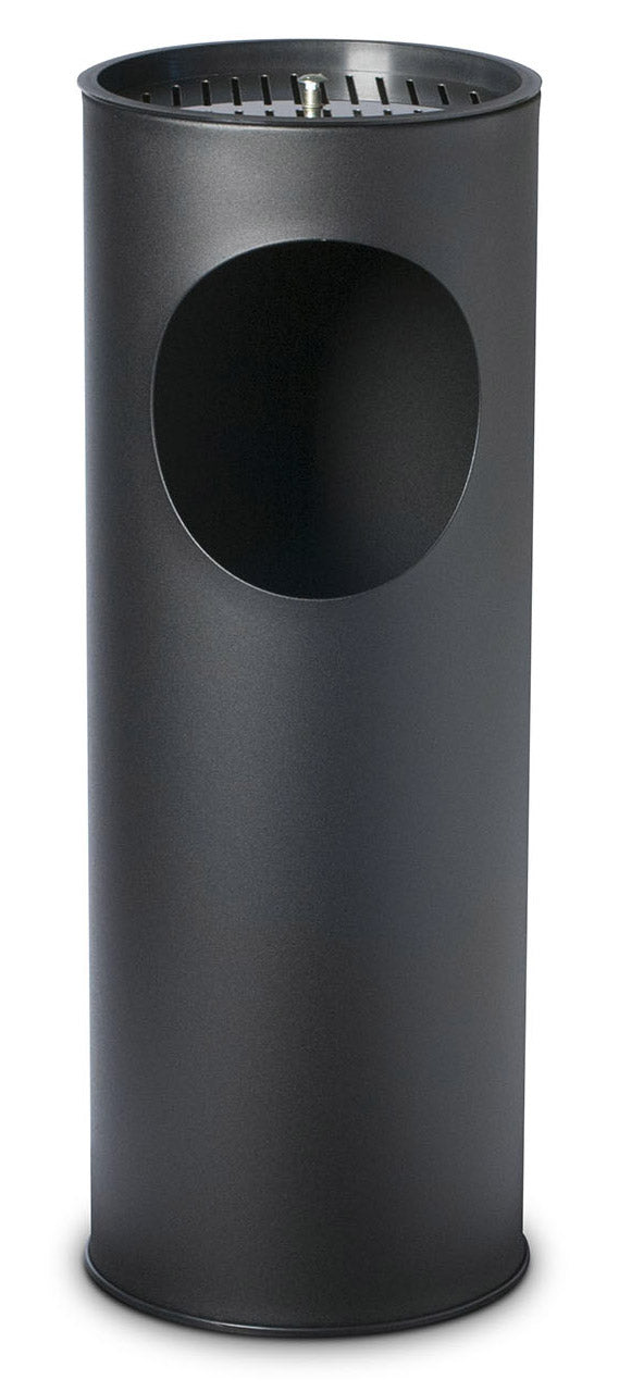 Pattumiera Gettacarte Ø24,3xh66,5 cm con Posacenere In Acciaio Verniciato Nero prezzo
