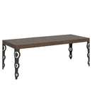 Tavolo Allungabile 200-460x90x77 cm Karamay Premium Noce Telaio Antracite 