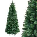 Albero di Natale Slim Pino dei Sogni Ø85x240 cm 1125 Rami con Base a Croce in Metallo e PVC Verde      