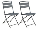 Set 2 Sedie Pieghevoli da Giardino 50x42x85 cm in Acciaio Grigio Scuro