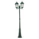 Lampada Palo Due Luci per Giardino Colore Nero e Verde per Esterno Linea Curvata Sovil