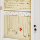 Specchio Portagioie 36,5x9,5x67 cm Armadietto con 2 Chiavi in Legno Bianco  