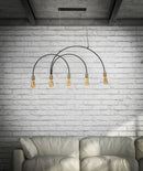 Lampadario Darky M 104x5x50 cm in Ferro Oro e Nero