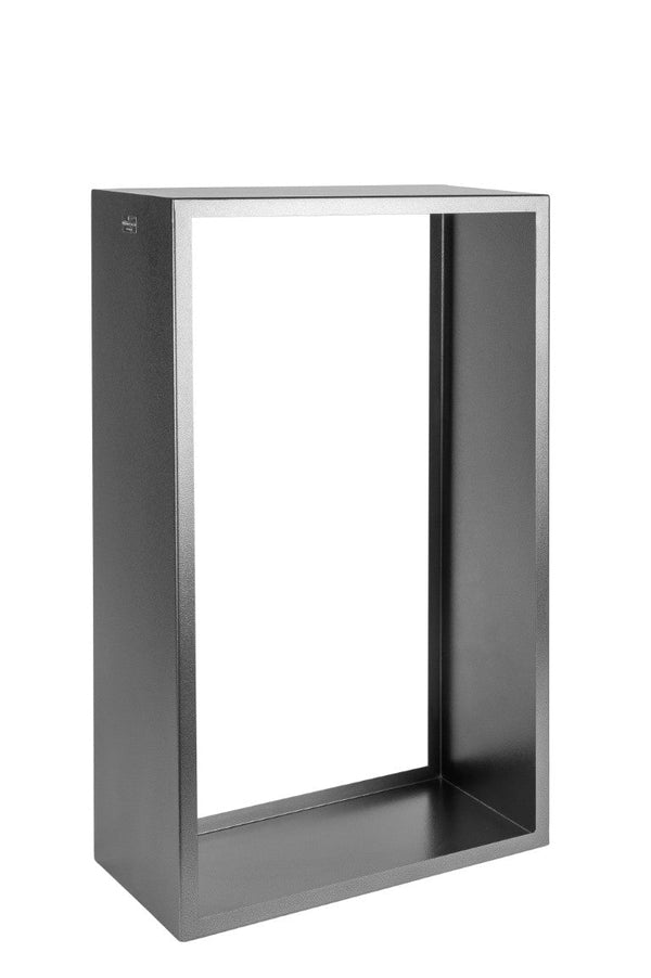 Portalegna per Camino 72x35x120cm in Ferro Verniciato Grigio Martellato sconto