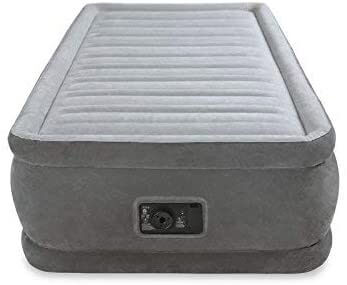 Materasso Singolo Gonfiabile 99x191x46 cm Floccato da Campeggio con Pompa Intex 64412