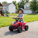 Quad Elettrico per Bambini 18-48 Mesi 6 V 2 km/h 67x38,5x43 cm con Marce Avanti Portata 25 kg in PP e Acciaio Rosso      