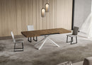 Tavolo Allungabile 130-390x90x74 cm Niket Noce Gambe Bianche