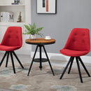 Set 2 Sedie Imbottite 48x56x87 cm in Tessuto  Rosse