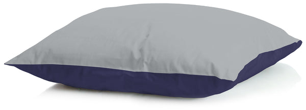 sconto Guanciale in Piuma D'Oca con Federa Duoubleface Blu Scuro/Grigio Chiaro
