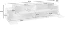 Mobile TV 3 Ante 200x45x51,5 cm Coro Bianco Lucido e Cemento