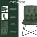 Sedia Imbottita 55x75x90 cm in Tessuto Verde