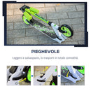 Monopattino Pieghevole per Bambini 72,8x33,4x75-85 cm in Alluminio e Acciaio Verde