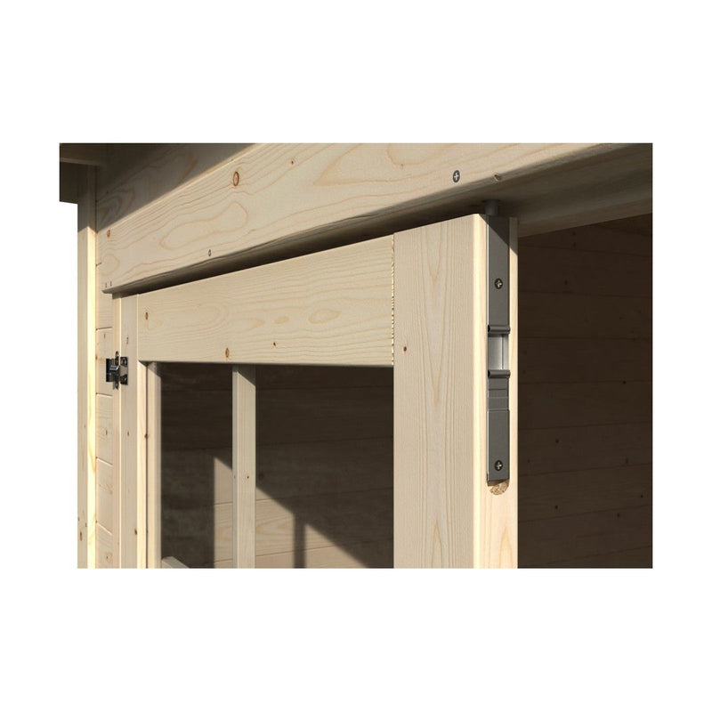 Casetta Box da Giardino per Attrezzi 4,76x2,56m Senza Pavimento con Tettoia in Legno Abete 19mm Paradis NG