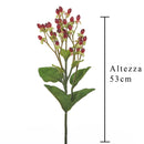 Set 8 Fiori Artificiali di Hipericum Altezza 53 cm Rosso