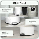 Pattumiera a Pedale 20 Litri 36x30x44,5 cm con Chiusura Silenziosa in Metallo e PP Crema