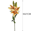 Set 4 Lilium Artificiali Stargaze Composto da 3 Fiori Altezza 67 cm Arancio