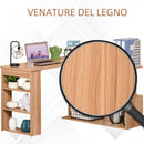 Scrivania Angolare Multiposizione con 5 Ripiani Legno 120x110x74,5 cm