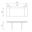 Tavolo Allungabile 140/200x80x76 cm in Vetro Temperato Tommy Trasparente