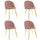 Set 4 Sedie 50x45x80 cm in Tessuto Vellutato Piedi Oro Rosa antico
