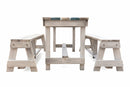 Set Birreria da Giardino Tavolo e 2 Panche in Legno Soriani Bianco