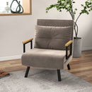 Poltrona Letto Singolo Trasformabile 63x73x81 cm in Tessuto Effetto Velluto Grigio