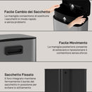 Pattumiera a Pedale da 50L con Coperchio Ammortizzato e Secchio Rimovibile in Acciaio Inox Grigio      
