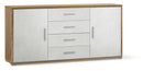 Madia 2 Ante 4 Cassetti 174x84x41 cm Noce Stelvio/Ossido Bianco