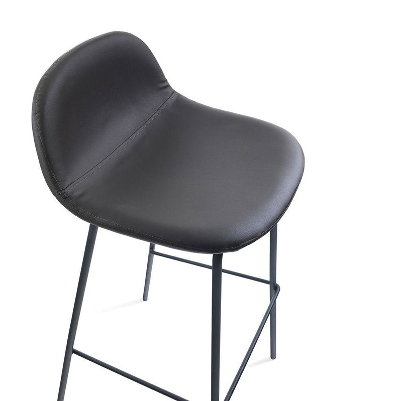 Set 2 Sgabelli 42x43x91,5 cm in Similpelle Marrone