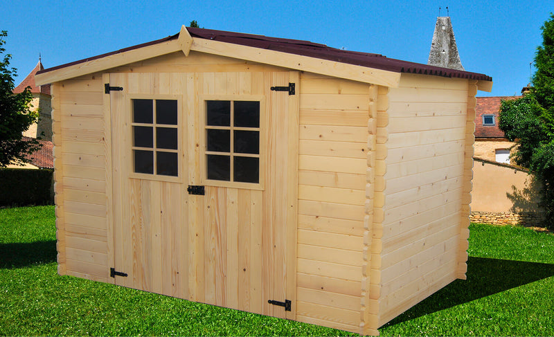 Casetta Box da Giardino 3x1,85 m Senza Pavimento in Legno Picea Massello 20mm Alpina