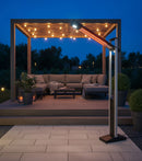 Stufa Elettrica ad infrarossi da Esterno 50x25x200 cm in Fibra di Carbonio con Luce Led Skyline Grigio Tortora