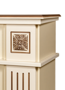 Camino Elettrico da Pavimento 92,9x120x28 cm Effetto Fiamma 1500W Miracle & Mars Avorio