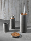 Set 4 Accessori da Bagno in Resina TFT Accessories Grigio e Bambù