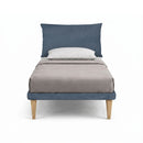 Letto 1 Piazza e Mezza con Rete Rivestita Microfibra Blu Tessis Testata Soft Varie Misure