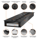 Camino a Bioetanolo da Incasso 204,4x59,4x30 cm Inside 2000 Slim Nero con Vetro