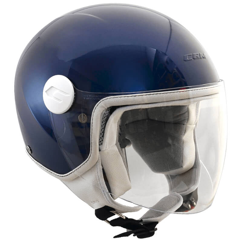 Casco Demi-Jet per Bambini Visiera Lunga CGM Magic Mono 205A Blu Metallizzato Varie Misure